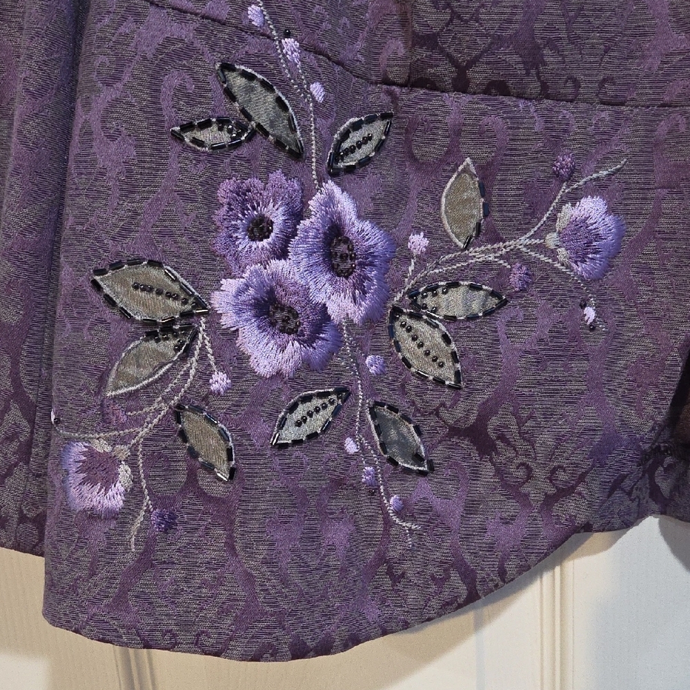 Lane Bryant Lavender Floral Embroidered Blazer - Picture 3 of 5